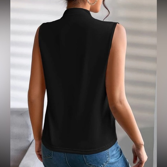 Luxe camel surplice neck wrap top - Picture 8 of 16